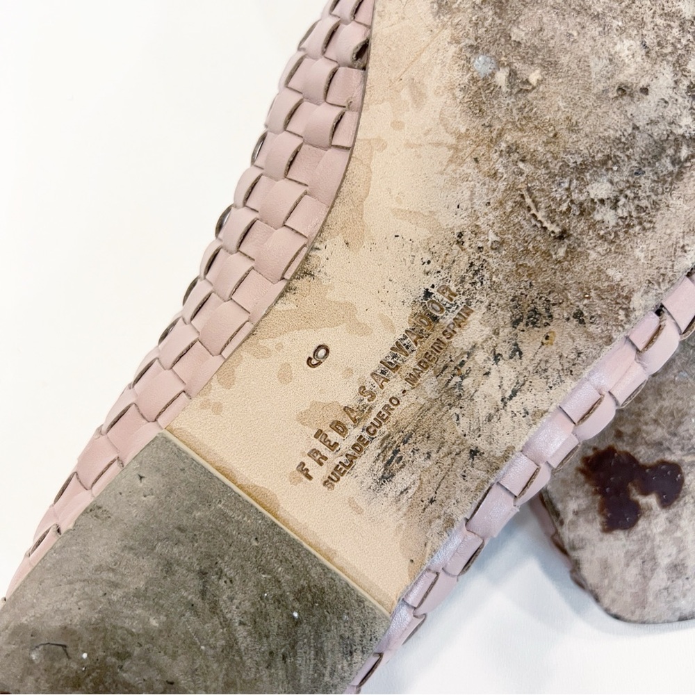 Freda Salvador Jada Square Toe Woven Ballet Flat Size 9 Dusty Pink - Picture 8 of 8